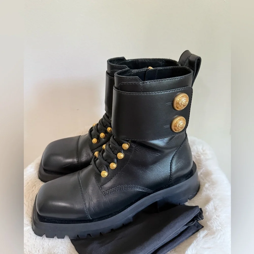 *SOLD somewhere else* BALMAIN RANGER BOOT ARMY CALFSKIN - Picture 3 of 9